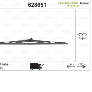 VALEO 628651 ΜΑΚΤΡΟ ΦΟΡΤΗΓΟΥ ΥΑΛΟΚΑΘΑΡΙΣΤΗΡΑ 65cm ΜΕ ΜΠΕΚ