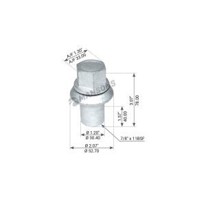 ΠΑΞΙΜΑΔΙ SCANIA ΖΑΝΤΑΣ ΑΛΟΥΜΙΝΙΟΥ 7/8" X 11BSF ΜΑΚΡΥ 78mm