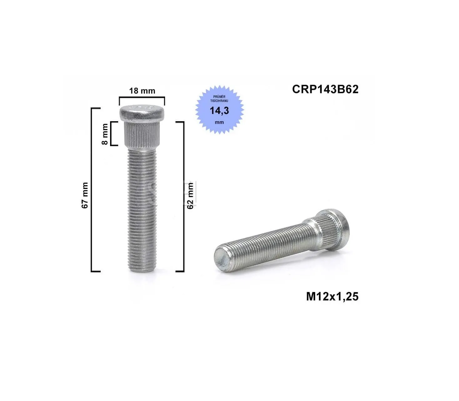 ΜΑΚΡΥ ΜΠΟΥΛΟΝΙ M12X1,25 ΜΗΚΟΣ 62mm